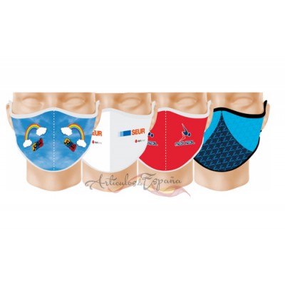 MASCARILLA NEOPRENO LAVABLE PERSONALIZADA (PACK 50 UNIDADES x TALLA) - LA UNIDAD A 7,40.-€ IVA INC.