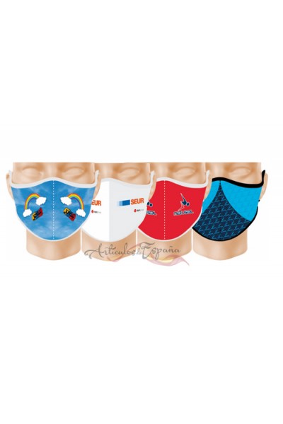 MASCARILLA NEOPRENO LAVABLE PERSONALIZADA (PACK 50 UNIDADES x TALLA) - LA UNIDAD A 7,40.-€ IVA INC.