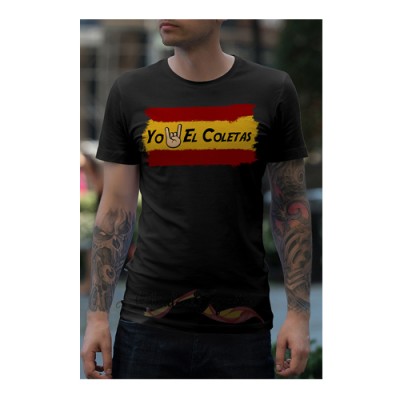 Camiseta Negra 100% Algodón "El Coletas" Fuera